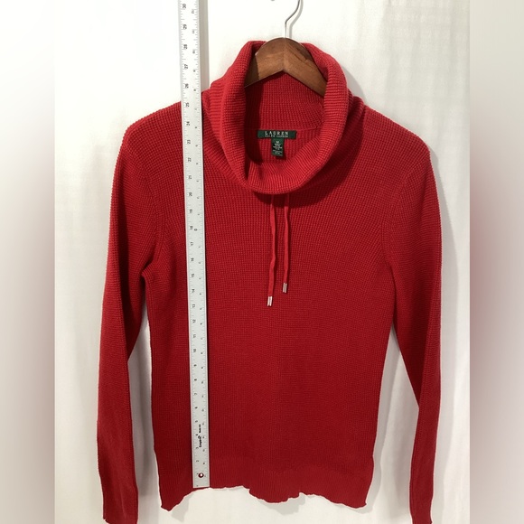 Lauren Ralph Lauren Sweater Size M Color Red 100% Cotton Knit Long Sleeves - Picture 11 of 12